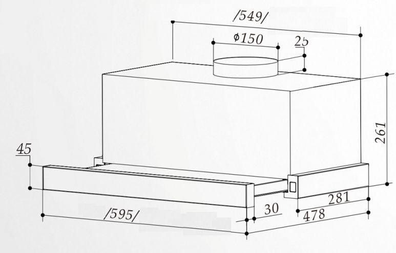 Витяжка телескопічна Interline SHARK PLUS X/S A/60 &ndash; фото
