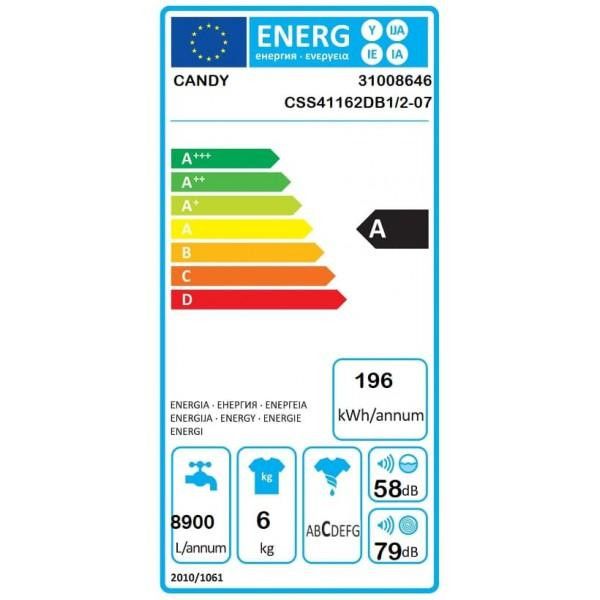 Пральна машина автоматична Candy CSS41162DB1/2-07 31008646 фото
