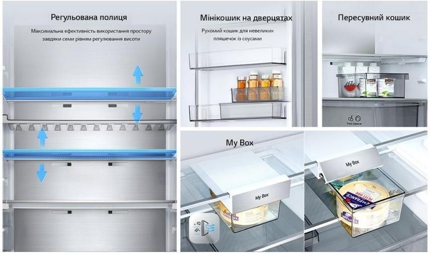 Холодильник з морозильною камерою LG GC-B509EMKM &ndash; фото