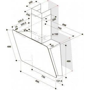 Вытяжка наклонная Whirlpool WHVS 93F LT BSS WHVS 93F LT BSS фото